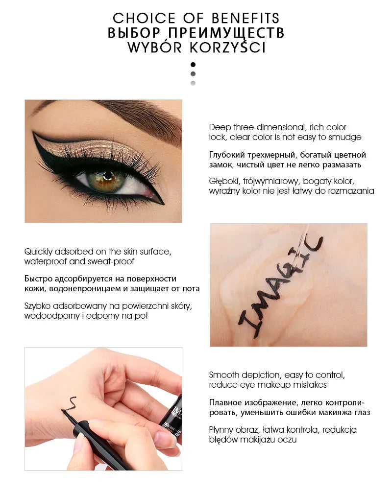 IMAGIC 1PCS Pro Eyeliner Waterproof Liquid Type Makeup Eye Liner Nature Long Lasting For Women Beauty Cosmetics