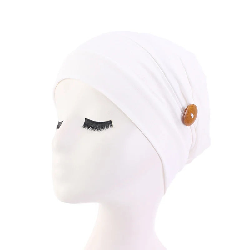 New Womens Soft Muslim Comfy Chemo Cap Sleep Turban Hat Liner for Cancer Hair Loss Cotton Headwear Head wrap Hair accessories