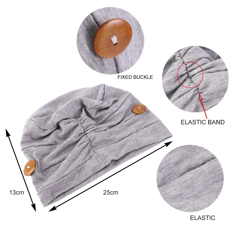New Womens Soft Muslim Comfy Chemo Cap Sleep Turban Hat Liner for Cancer Hair Loss Cotton Headwear Head wrap Hair accessories