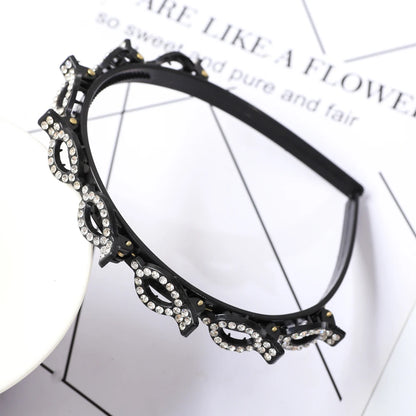 Double Layer Bands Clip Hairbands Fashion Plastic Braided Headband Punk New Knitting Womens Headwear Hair Accessories Pearl