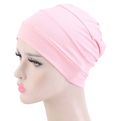 New Womens Soft Muslim Comfy Chemo Cap Sleep Turban Hat Liner for Cancer Hair Loss Cotton Headwear Head wrap Hair accessories