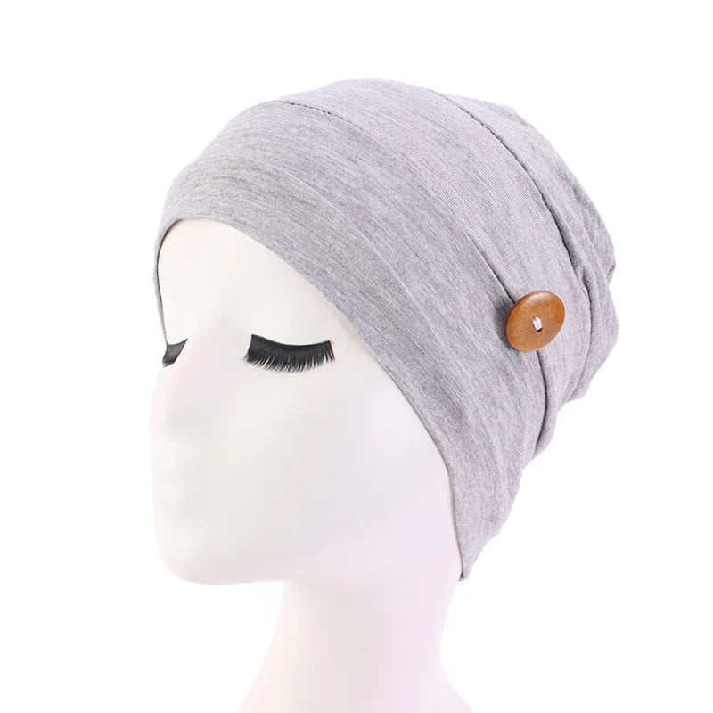 New Womens Soft Muslim Comfy Chemo Cap Sleep Turban Hat Liner for Cancer Hair Loss Cotton Headwear Head wrap Hair accessories