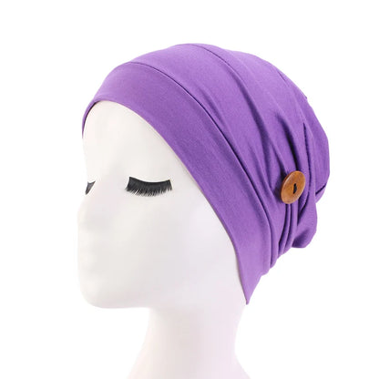 New Womens Soft Muslim Comfy Chemo Cap Sleep Turban Hat Liner for Cancer Hair Loss Cotton Headwear Head wrap Hair accessories