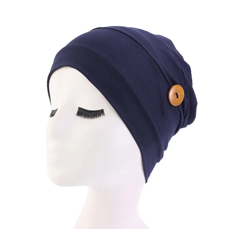 New Womens Soft Muslim Comfy Chemo Cap Sleep Turban Hat Liner for Cancer Hair Loss Cotton Headwear Head wrap Hair accessories