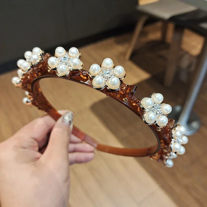 Double Layer Bands Clip Hairbands Fashion Plastic Braided Headband Punk New Knitting Womens Headwear Hair Accessories Pearl
