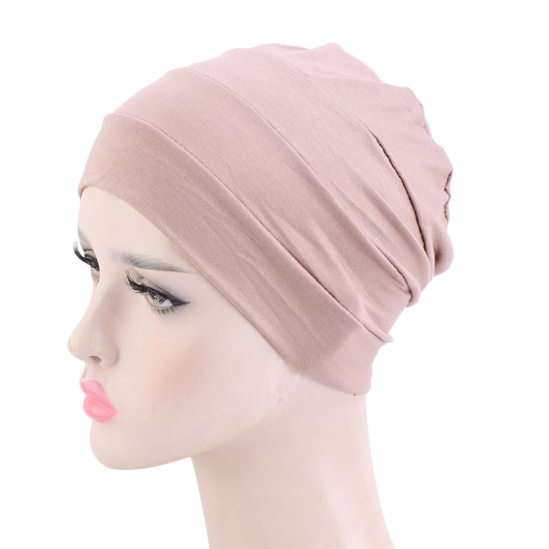 New Womens Soft Muslim Comfy Chemo Cap Sleep Turban Hat Liner for Cancer Hair Loss Cotton Headwear Head wrap Hair accessories