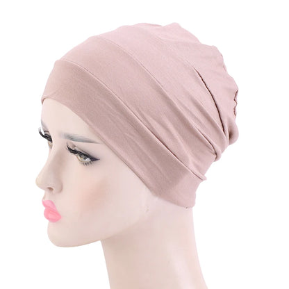 New Womens Soft Muslim Comfy Chemo Cap Sleep Turban Hat Liner for Cancer Hair Loss Cotton Headwear Head wrap Hair accessories
