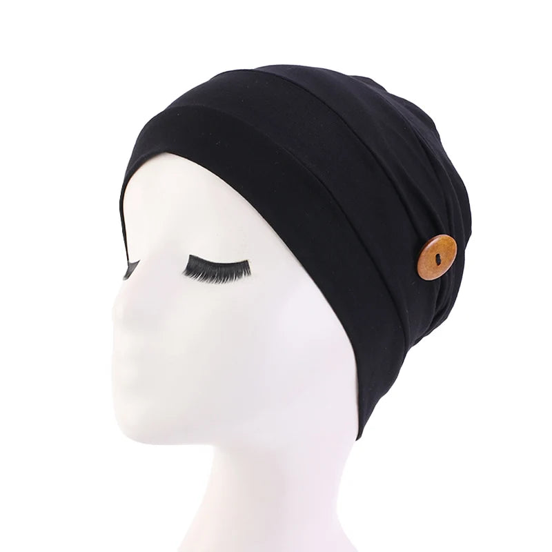 New Womens Soft Muslim Comfy Chemo Cap Sleep Turban Hat Liner for Cancer Hair Loss Cotton Headwear Head wrap Hair accessories