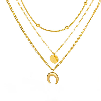 Multilayer Heart Necklaces For Women Stainless Steel Gold Color Evil Eye Pendant Chain Choker Necklace Wedding Jewerly Gift