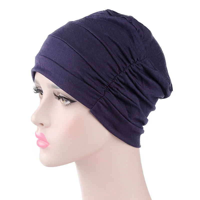 New Womens Soft Muslim Comfy Chemo Cap Sleep Turban Hat Liner for Cancer Hair Loss Cotton Headwear Head wrap Hair accessories