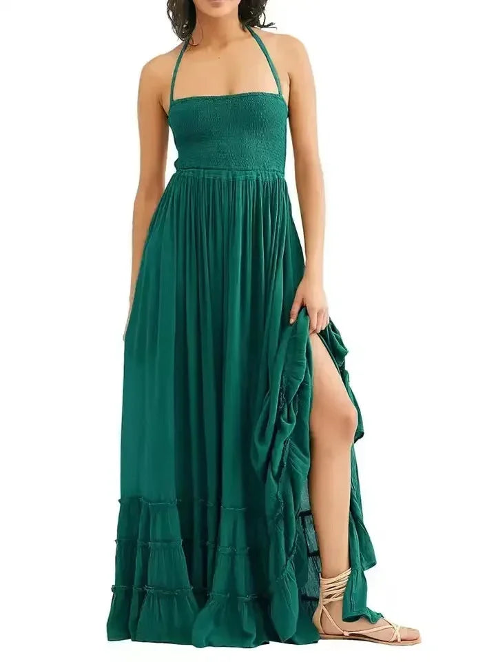 2025 Beach Dress Sexy Dresses Boho Bohemian People Holiday Summer Long Backless Cotton Women Party Hippie Vestidos Mujer Ethnic
