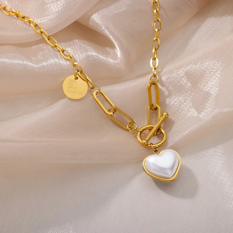 316L Stainless Steel Multilayer Heart Necklace For Women Girls Goth Gold Color Clavicle Chain Charm Choker Jewelry Birthday Gift