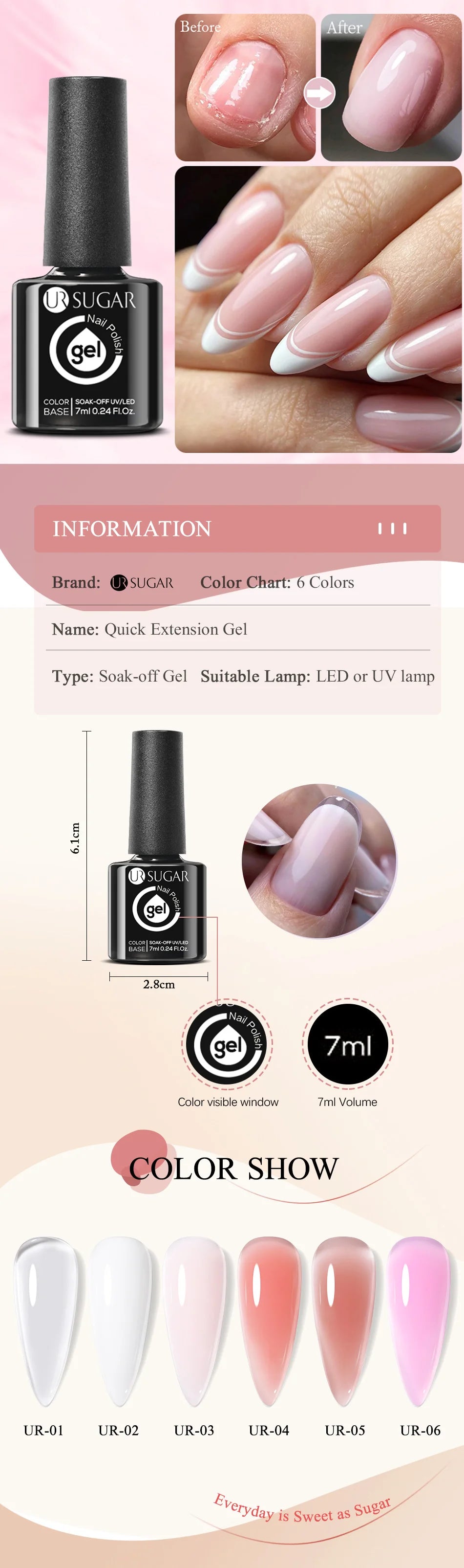 Gel Extension Ongles 7,5 ml UV/LED