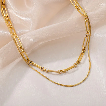 316L Stainless Steel Multilayer Heart Necklace For Women Girls Goth Gold Color Clavicle Chain Charm Choker Jewelry Birthday Gift