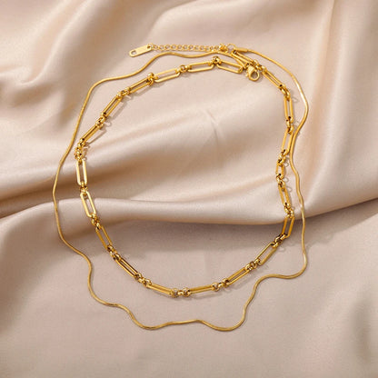 316L Stainless Steel Multilayer Heart Necklace For Women Girls Goth Gold Color Clavicle Chain Charm Choker Jewelry Birthday Gift