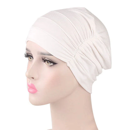New Womens Soft Muslim Comfy Chemo Cap Sleep Turban Hat Liner for Cancer Hair Loss Cotton Headwear Head wrap Hair accessories