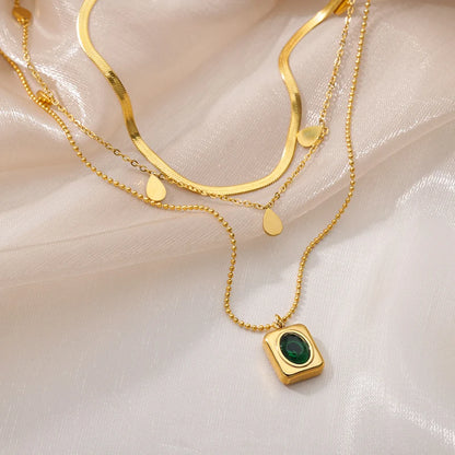 316L Stainless Steel Multilayer Heart Necklace For Women Girls Goth Gold Color Clavicle Chain Charm Choker Jewelry Birthday Gift