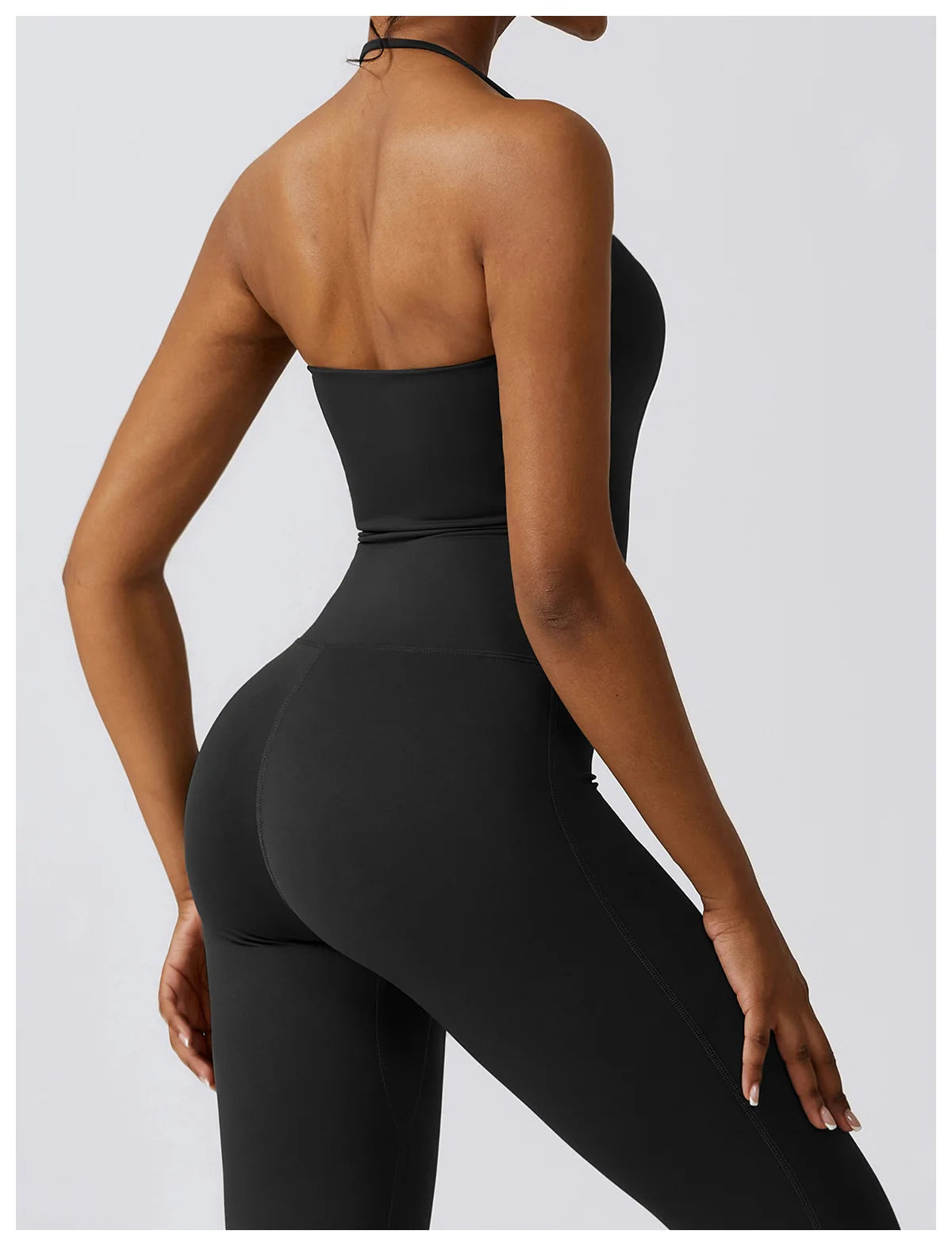 Ctenkevet Women Sleeveless Yoga Jumpsuit Female Gym Flared Overalls Neck-hanging Backless Sportswear Sport Outfit For Woman