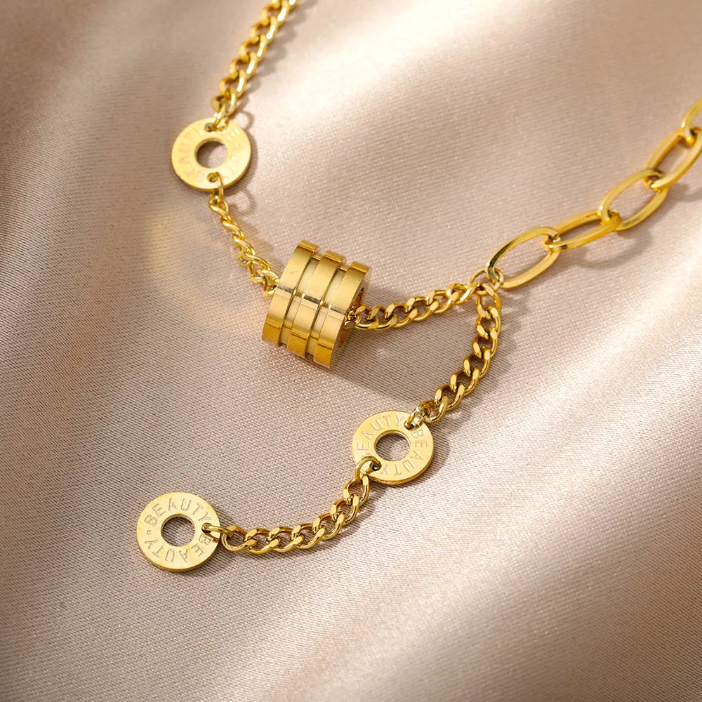 316L Stainless Steel Multilayer Heart Necklace For Women Girls Goth Gold Color Clavicle Chain Charm Choker Jewelry Birthday Gift