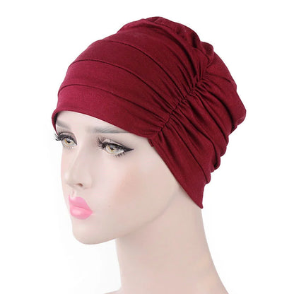 New Womens Soft Muslim Comfy Chemo Cap Sleep Turban Hat Liner for Cancer Hair Loss Cotton Headwear Head wrap Hair accessories